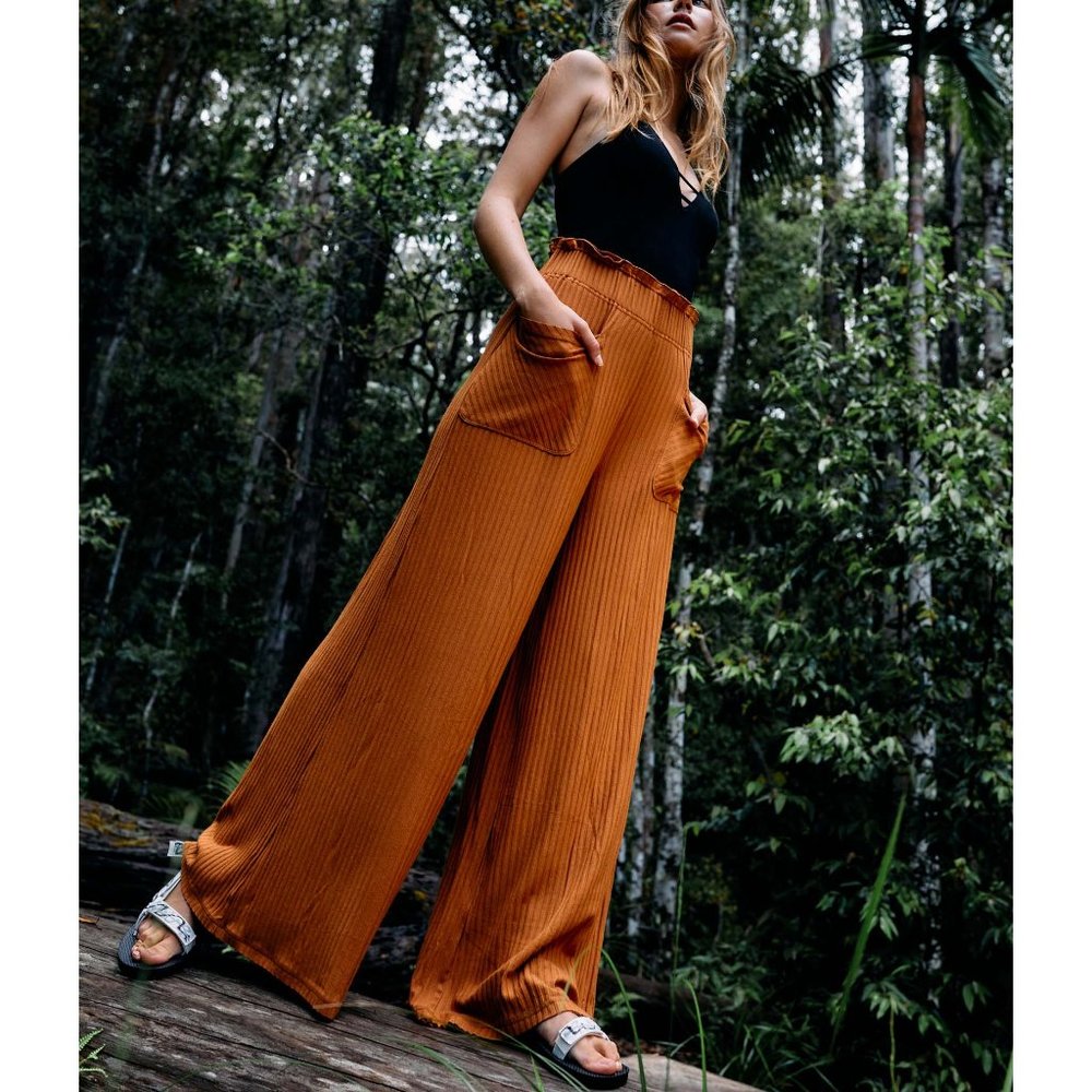 NWT FP Movement Blissed Out Wide Leg / Toasted Coconut